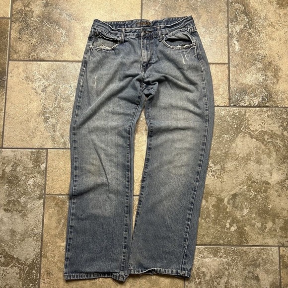 Carbon Other - VINTAGE Y2K Carbon Denim Gray Blue Jean 31x31 Baggy Skate Cyber Faded Distressed